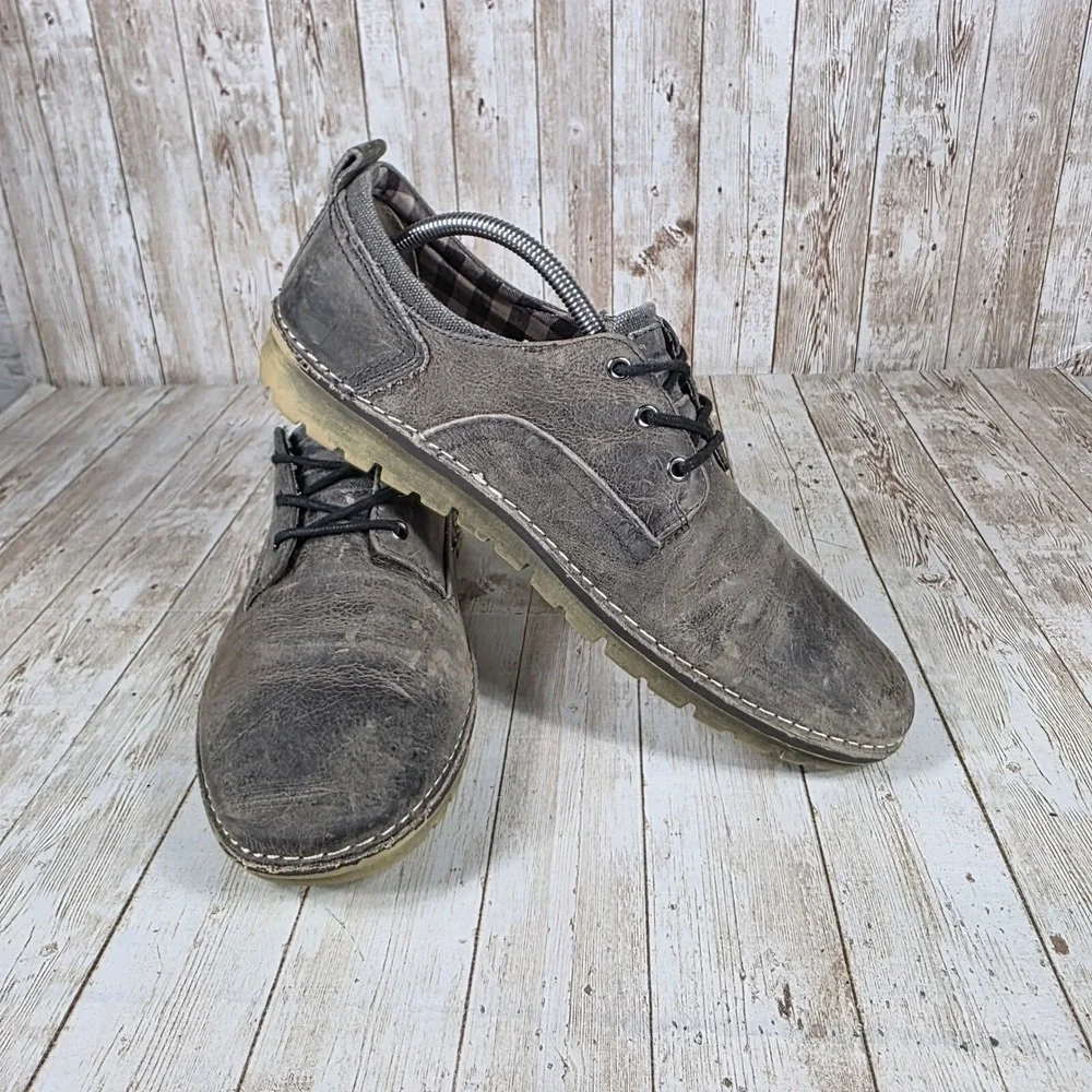 Casual Lace-Up Derby Shoes in Distressed Gray